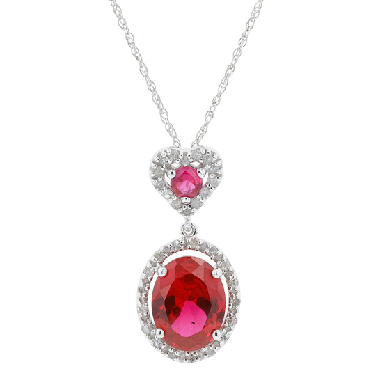 10K WG Created Ruby Pendant