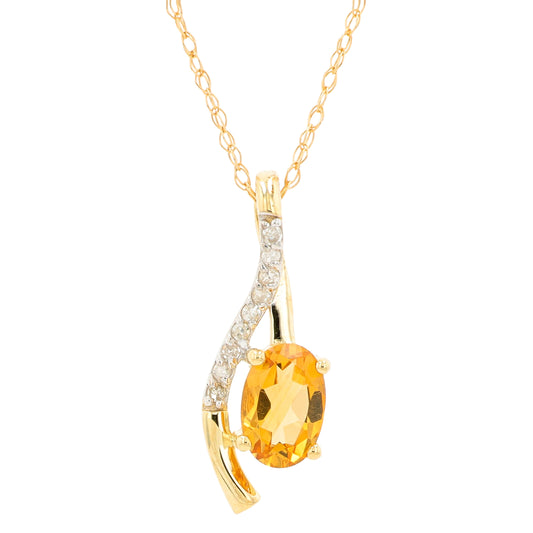 10K YG Citrine Pendant