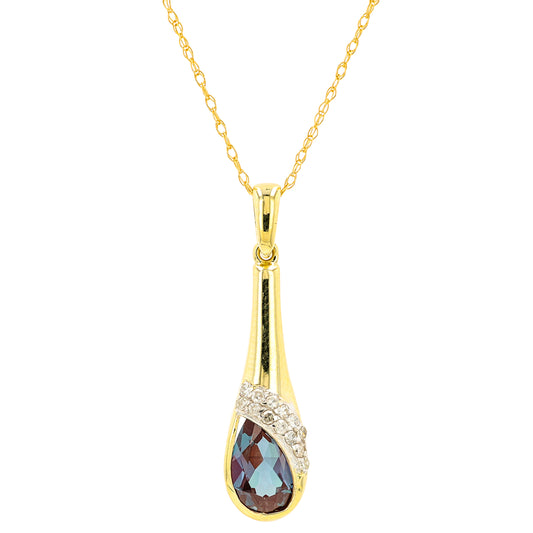 10K YG Created Alexandrite Pendant