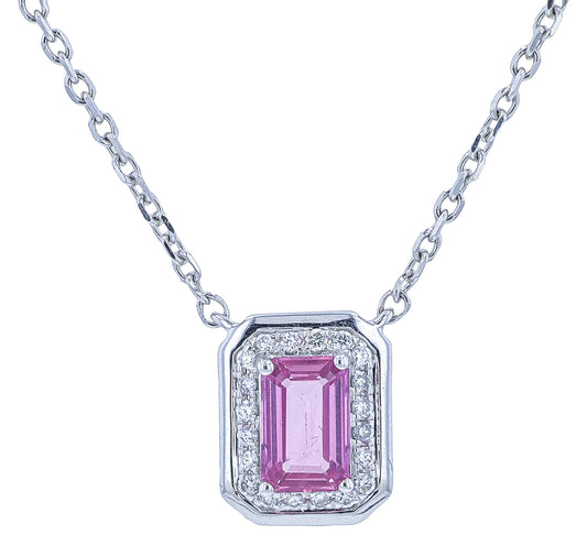 14K WG EFFY .61 CT Pink Sapphire Pendant