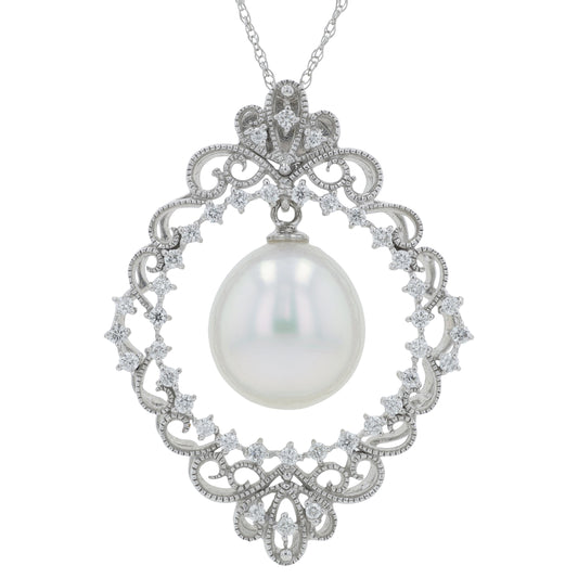 18K WG 11 MM Pearl Pendant