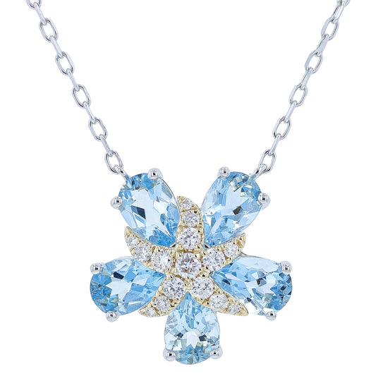 14K WG EFFY 1.70 CTW Aqua Pendant