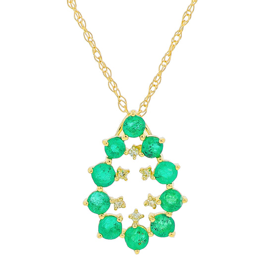 14K YG .50 CT Emerald Pendant