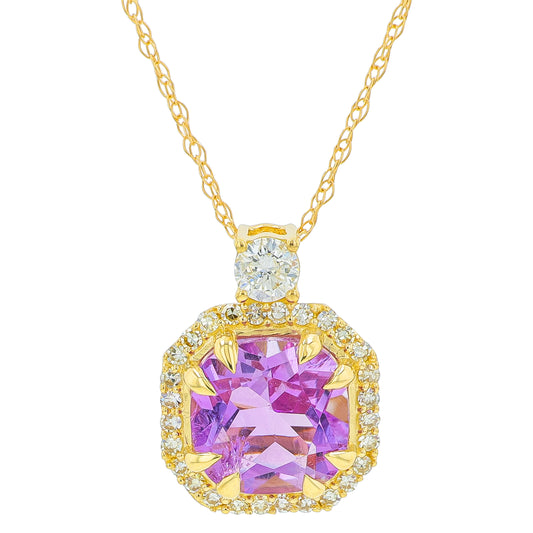 14K YG 1.40 CT Aqua Pendant