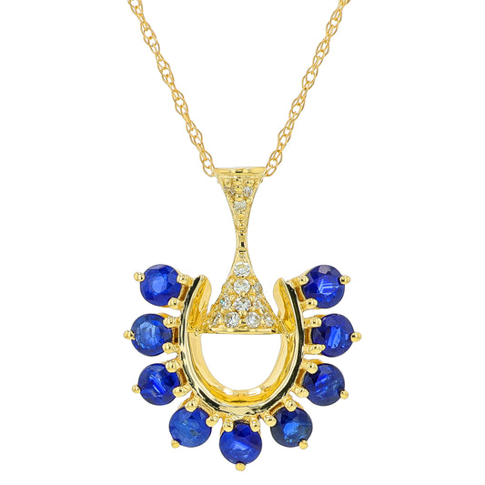14K YG .86 CTW Sapphire Pendant