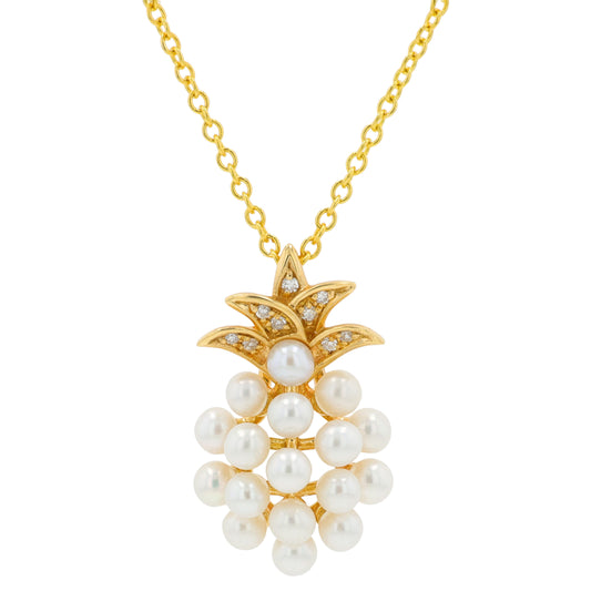 14K YG EFFY Freshwater Pearl Pineapple Pendant