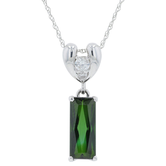 18K WG 2.05 CT Tourmaline Pendant
