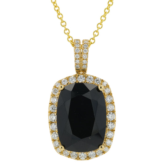 14K YG EFFY 6.85 CT Black Onyx Pendant