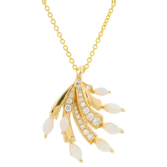 14K YG EFFY .40 CTW Opal Pendant