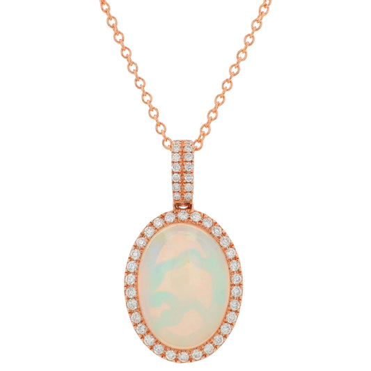 14K RG EFFY 4.35 CT Ethiopian Opal Pendant