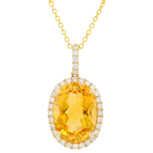14K YG EFFY 5.80 CT Citrine Pendant