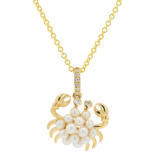 14K YG EFFY Freshwater Pearl Crab Pendant