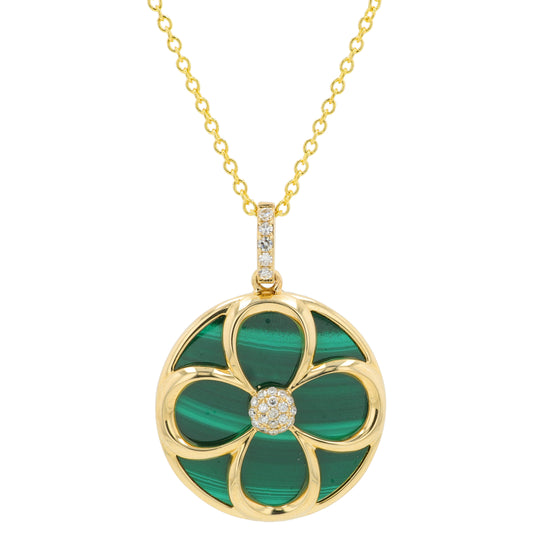 14K YG EFFY 8.90 CT Malachite Pendant