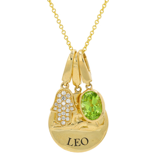 14K YG EFFY .80 CT Peridot 'LEO' Pendant