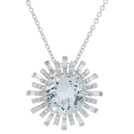 14K WG EFFY 3.40 CT Aqua Pendant