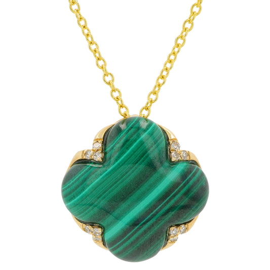 14K YG EFFY 7.70 CT Malachite Pendant