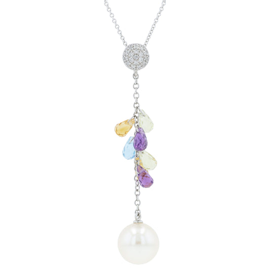 14K WG EFFY Multi Gemstone Pendant