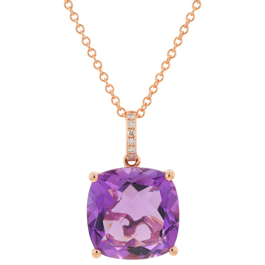 14K RG EFFY 6.60 CT Amethyst Pendant