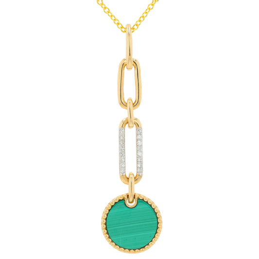 14K YG EFFY 1.45 CT Malachite Necklace