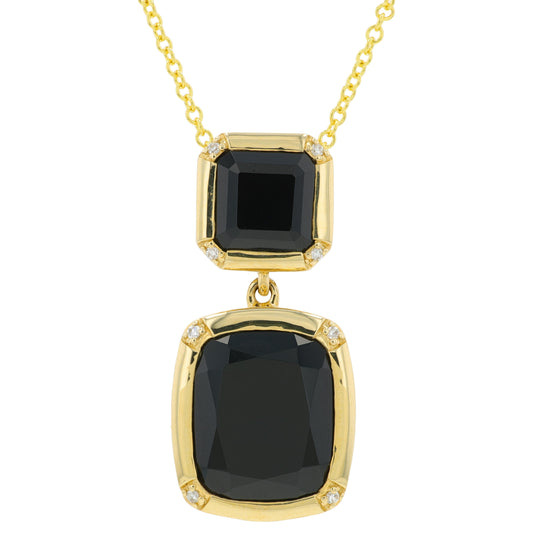 14K YG EFFY 6.17 CT Black Onyx Pendant