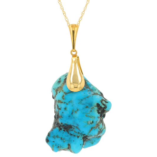 18K YG Turquoise Pendant