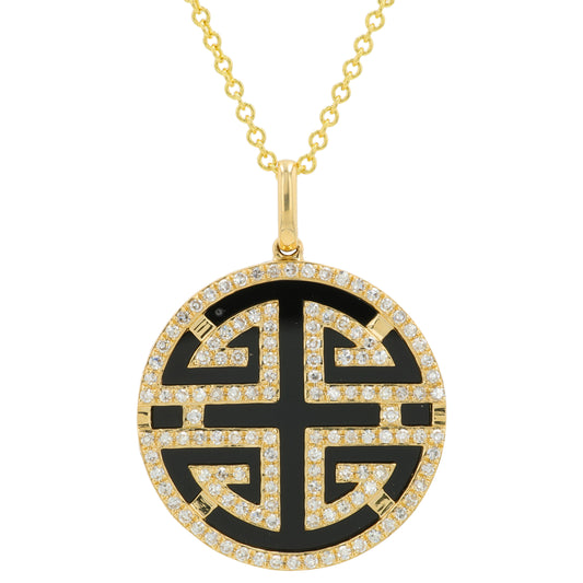 14K YG EFFY Black Onyx Pendant