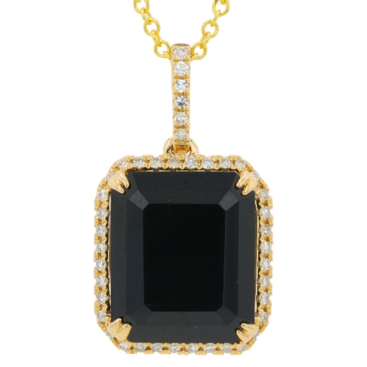 14K YG EFFY 5.80 CT Black Onyx Pendant