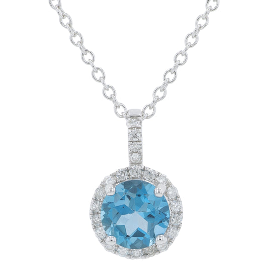 14K WG EFFY .95 CT London Blue Topaz Pendant