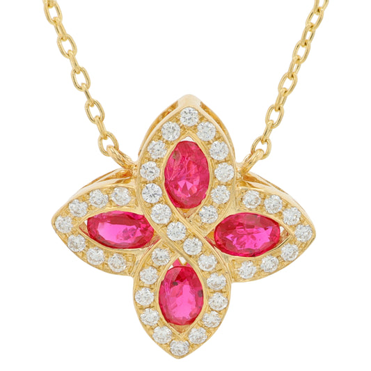 14K YG EFFY .95 CTW Ruby Pendant