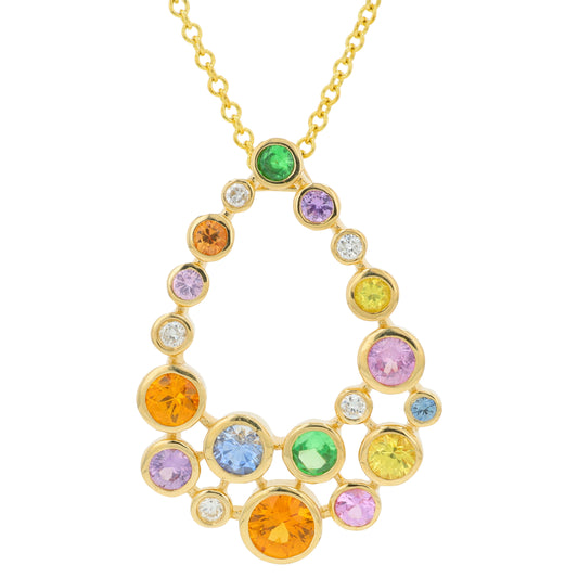 14K YG EFFY 1.39 CTW Multicolor Pendant