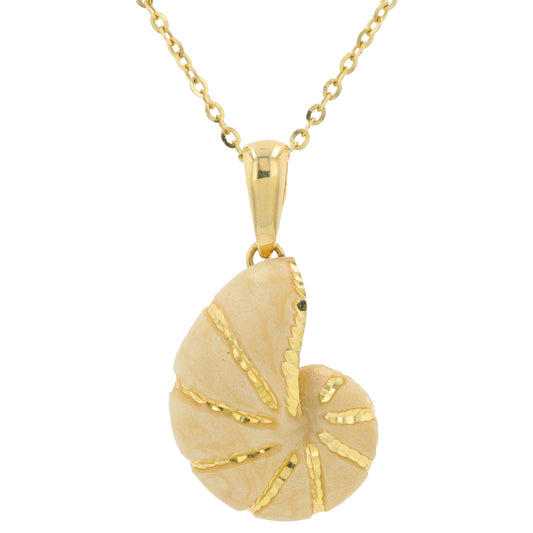 14K YG EFFY Enamel Seashell Pendant
