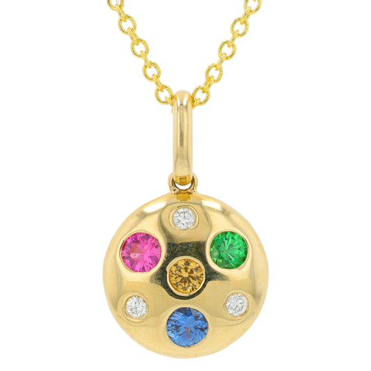 14K YG EFFY .34 CTW Multi Sapphire Pendant