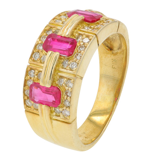 18K YG .95 CTW Ruby Ring