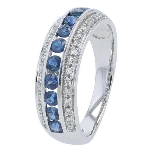 10K WG Sapphire Band