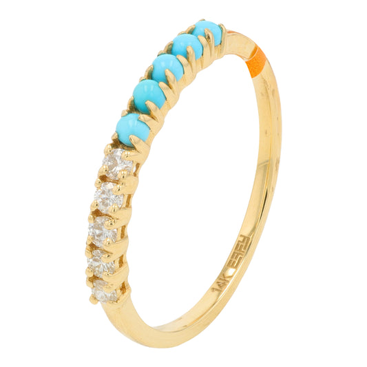 14K YG EFFY .25 CTW Turquoise Band