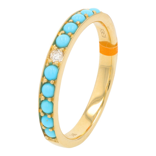 14K YG EFFY .55 CTW Turquoise Band