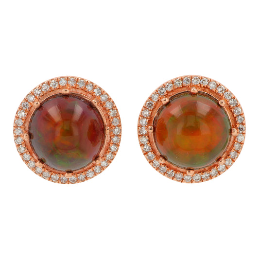 14K RG EFFY 2.70 CT Opal Studs