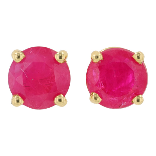 14K YG EFFY 1.14 CT Ruby Studs