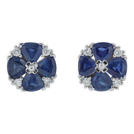 14K WG EFFY 2.56 CT Sapphire Studs