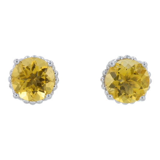 14K WG EFFY 1.50 CTW Citrine Earrings