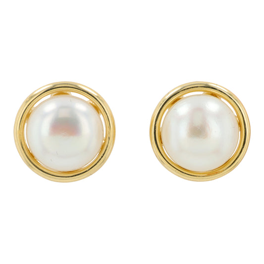 14K YG EFFY Freshwater Pearl Studs