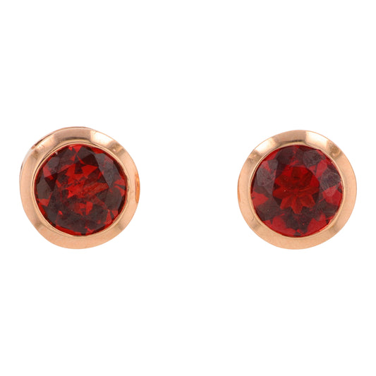 14K RG EFFY 1.25 CT Garnet Studs