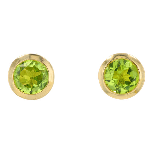 14K YG EFFY 1 CT Peridot Studs