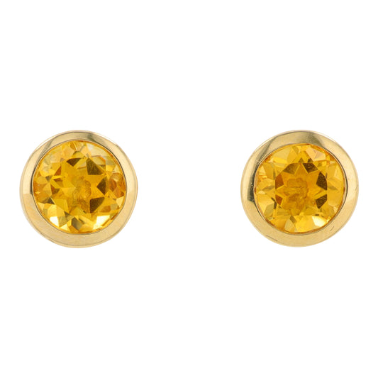 14K YG EFFY 1 CT Citrine Studs