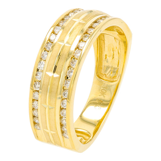 10K YG .50 CTW Diamond Gents Wedding Band