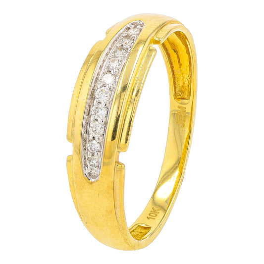 10K YG .10 CTW Diamond Gents Wedding Band