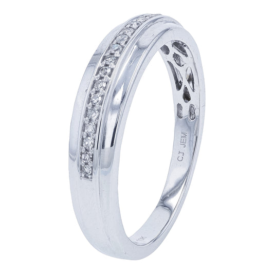 10K WG .10 CTW Diamond Gents Wedding Band