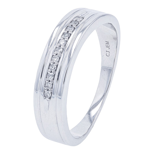 10K WG .10 CTW Diamond Gents Wedding Band