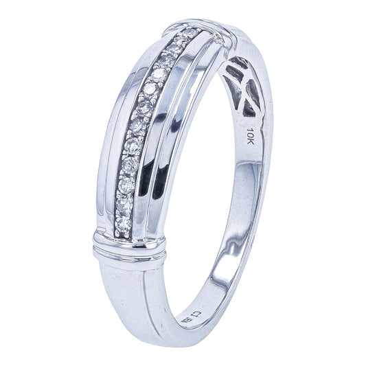 10K WG .10 CTW Diamond Gents Wedding Band