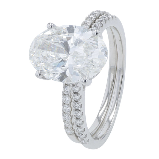 18K WG 4.50 CTW Lab Grown Diamond Bridal Set<p><strong>Lab Grown Diamond</p></strong><p><strong>IGI Available</p></strong>